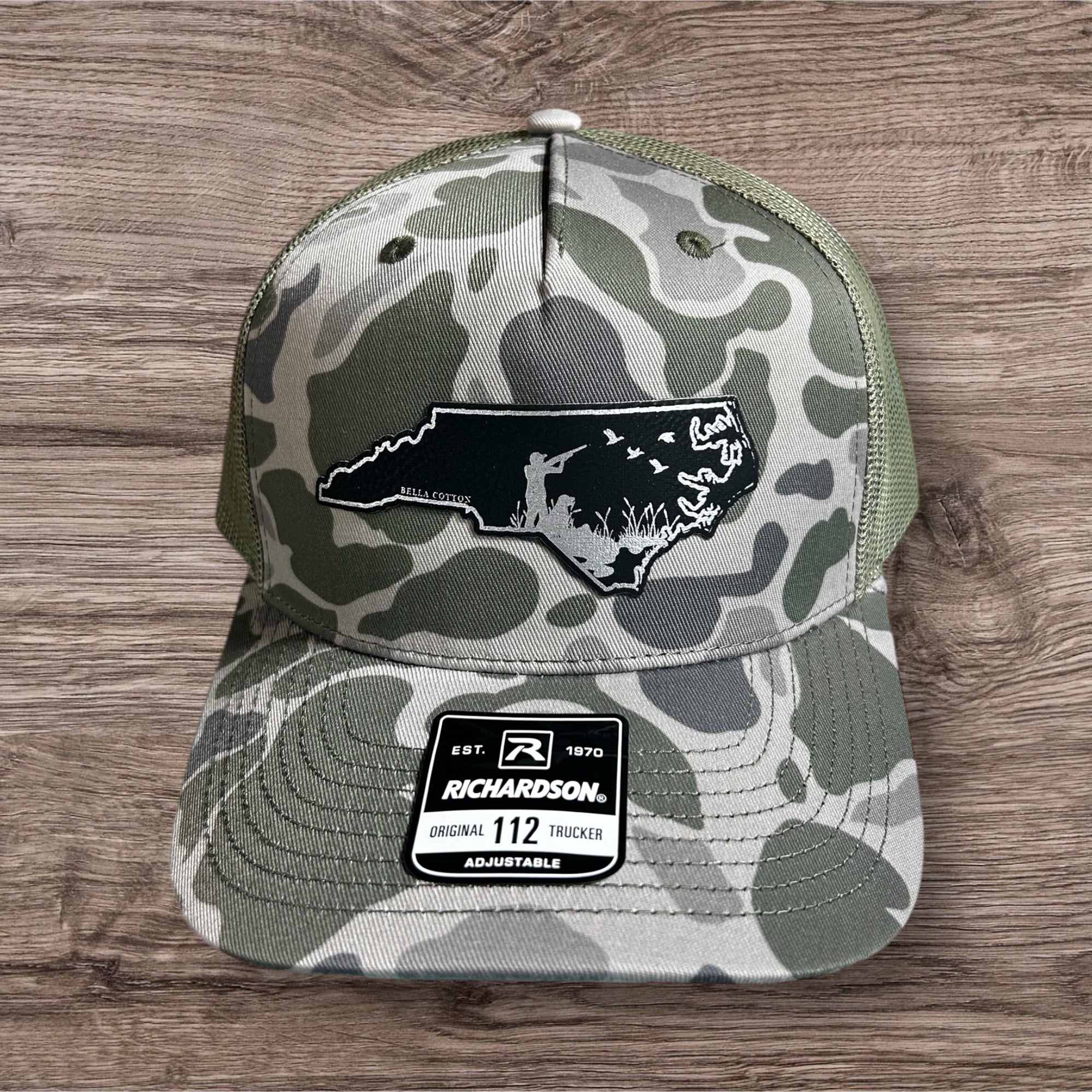 Camo Black Leather Duck Hat