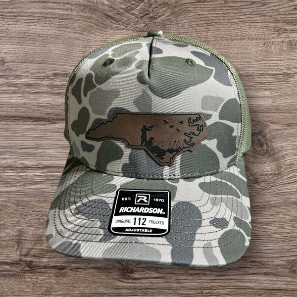 Camo Brown Leather Duck Hat