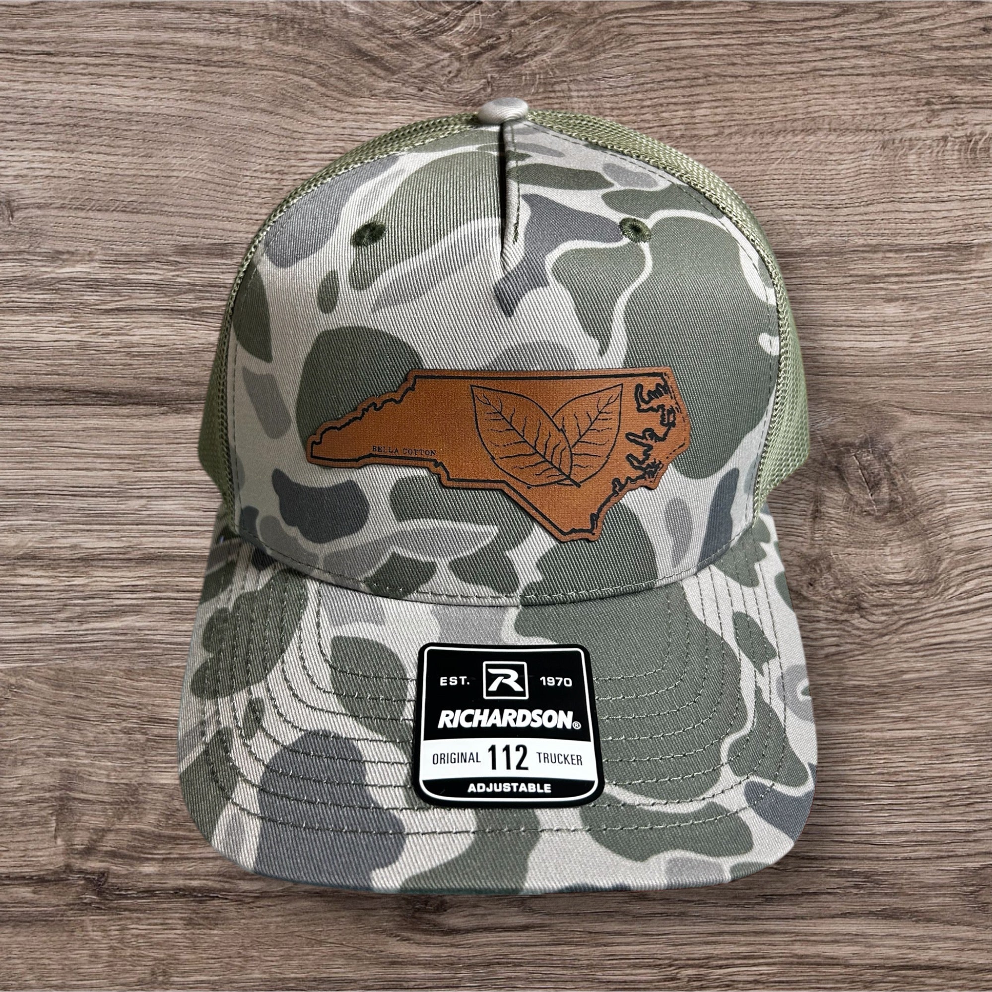 Camo Brown Leather Tobacco Hat