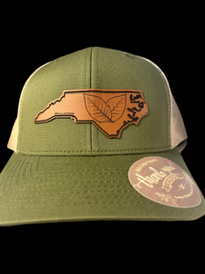 Brown Leather NC Tobacco Patch Hat