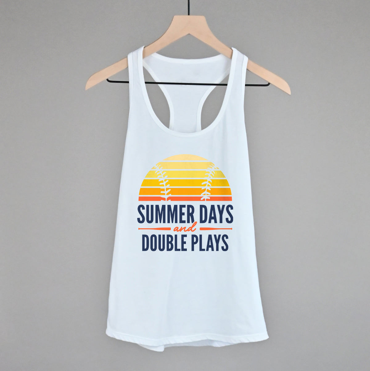 Summer Days And Double Plays (Navy Text)